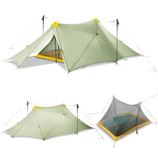 Ultralight Tent Rodless Backpacking Hiking Tent for 4 Person Mesh Inner Tent