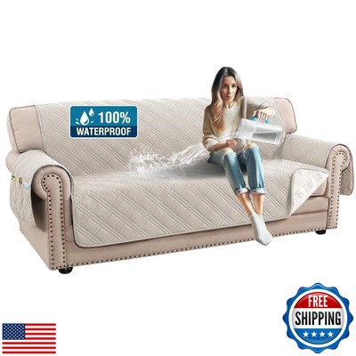 H.VERSAILTEX 100% Waterproof Couch Covers for Pets Modern Slip Covers for Sof
