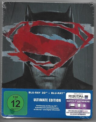 Batman v Superman - Dawn of Justice 3D Steelbock Blu-Ray NEU&OVP