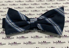 BROOKS BROTHERS Boys Navy Striped  Red Fleece  Bow Tie Silk New-Minor Flaws 