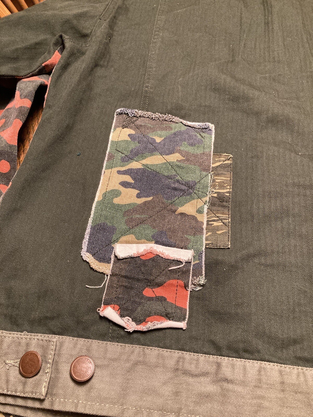 STRIVERS ROW Patchwork Denim Canvas Jacket Biker … - image 8