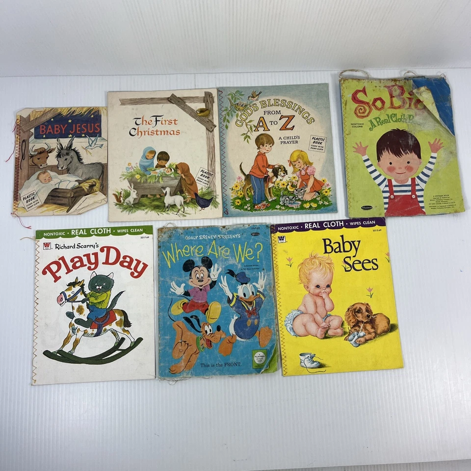 Vintage Childrens Book Lot Whitman Platt & Munk Gibson Wipe Clean Plastic Cloth - Image 3 of 4