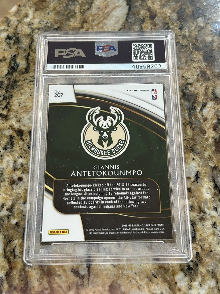 2018-19 Panini Select Giannis Antetokounmpo #207 Courtside SSP PSA 10 Gem Mint - Image 2 of 2