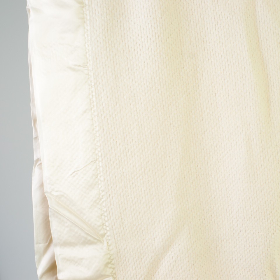 Ralph Lauren Vtg Thermal Waffle Weave Blanket 90x90 Queen Satin Trim