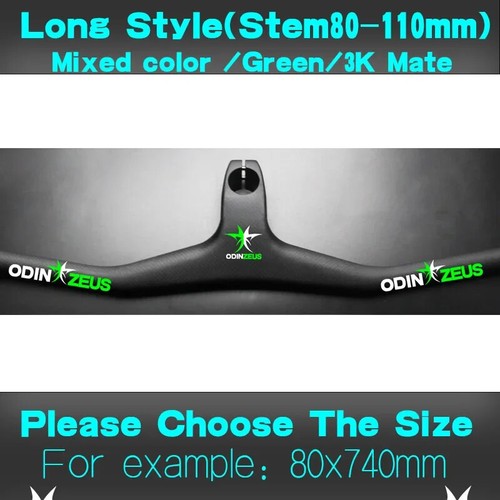Carbon Fiber Integrated Handlebar with Stem MTB Bicycle Riser Bars 17/2 Degree - Picture 30 of 48