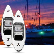 2pcs 12V LED Boat Side Light Waterproof Navigation Light Signal Lamp for Yacht