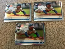 LOT (3) Ozzie Albies 2019 Topps Chrome 1 REFRACTOT, 2 BASE ATLANTA BRAVES