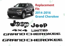 Gloss Black Front Rear Jeep Door 4x4 Limited Emblems  2014-2016 Grand Cherokee