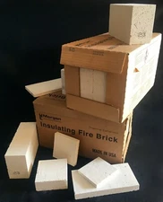 K23 Firebrick 9x4.5x2.5 (2) +9x4.5x2.0 (2) +(1 lb) Mortar Thermal Ceramics 2300F