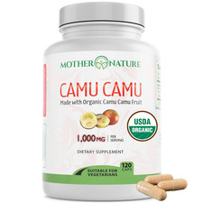 USDA Organic CAMU CAMU Capsules, Natural Vit C, 120ct
