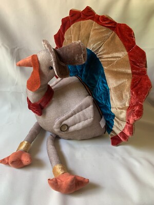 Decorative Large Shelf Sitting Plush Colorful Canvas Turkey