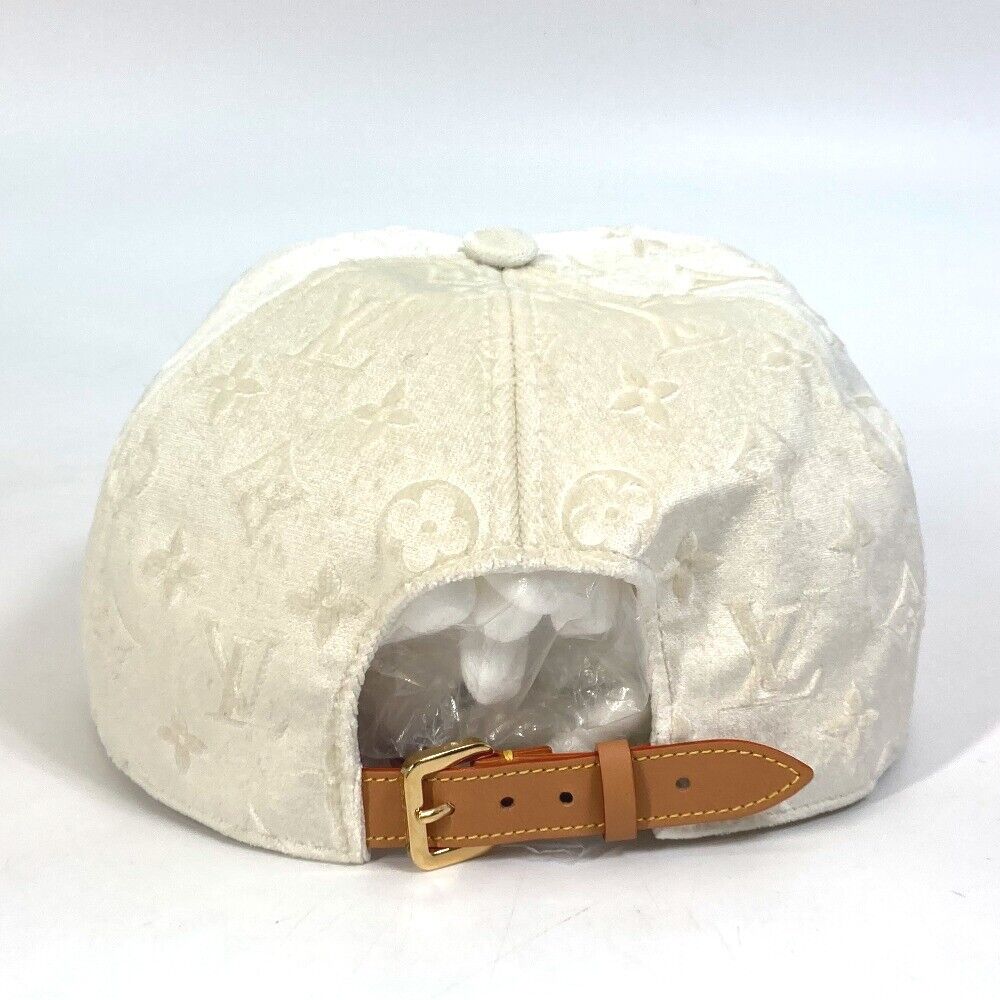 LOUIS VUITTON WHITE MONOGRAM LEATHER CAP / HAT VIRGIL MP2321 Travis MCA