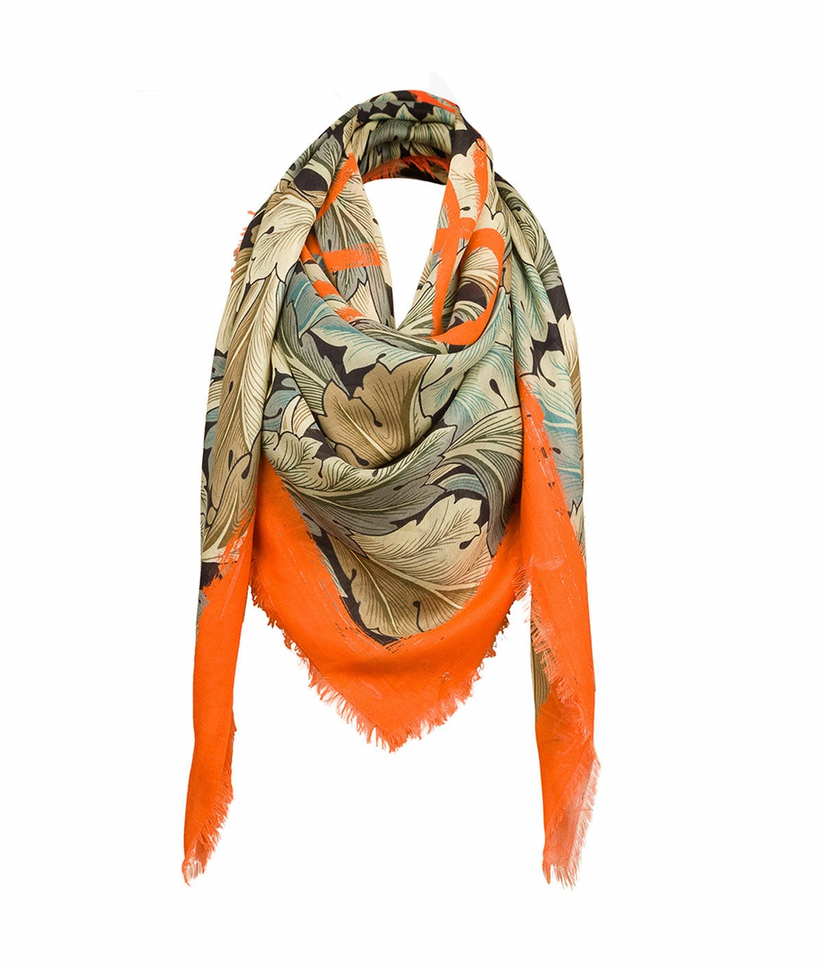 Sciarpa Loewe William Morris stampa foglia cashmere per giacca cappotto maglione gate bag