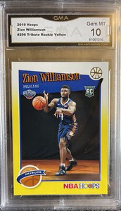 2019 Panini NBA Hoops Zion Williamson Rookie Retail Yellow Gem Mint 10 Variation