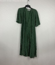 Faithful The Brand Green & White Stripe Dress Size 8 L