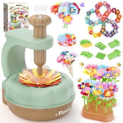 GirlsHome 300+PCS Fabric Flower DIY Craft Kit for Kids Ages 6-8 STEM Learning