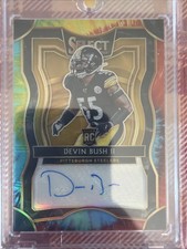2019 Panini Select - Rookie Signatures Devin Bush II Tie-Dye Prizm /25 (AU, RC)