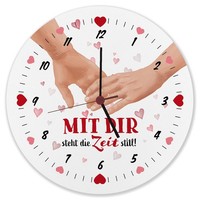 Liebe Wanduhr Aus Alu Mit Spruch Mit Dir Steht Die Zeit Still