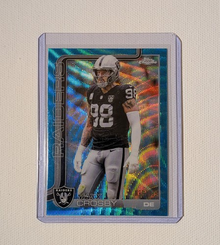 2025 Topps Chrome Maxx Crosby Aqua Wave Refractor #/199 Raiders
