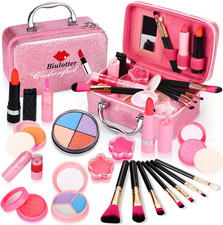 21Pcs Kids Makeup Kit for Girls Real Kids Cosmetics Make up Set with Cute Cosmet