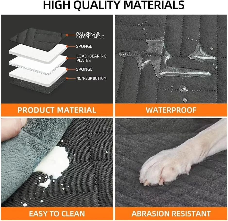 Dog Car Seat Cover & Hard Bottom Pet Car Back Seat Extender Hammock Waterproof - Image 3 of 4