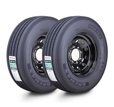 2 Gremax All Steel Trailer Tire Wheel St23580r16 16-ply H 130m 8x6.5 Black Mod