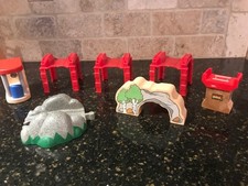 Brio/Thomas Wooden Train 7-Piece Mountain, Supports, Train Waiting Set, 6 1/2  