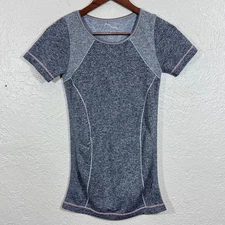 New Kathy Athletic Top Small Seamless Heather Gray Yoga Gym Running Pickleball
