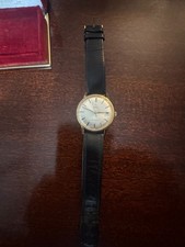Vintage Omega Genève Date Gold Plated Manual Wind Men's Watch Original Box Runs