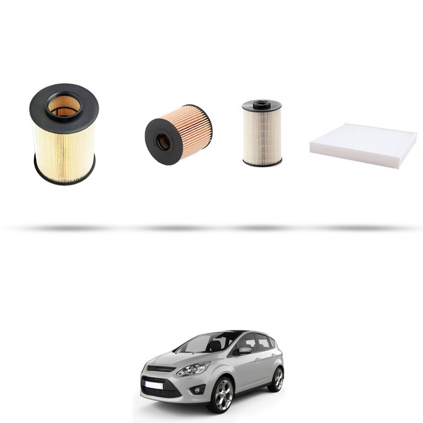 Hoffcar Wartungsset - 4 Filter FüR Ford C-Max II 2.0 Tdci 103Kw Ab 2010-image