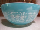 Vintage Pyrex Amish Butterprint 442 Cinderella 1-1/2 Qt.  Nesting Bowl Turquoise