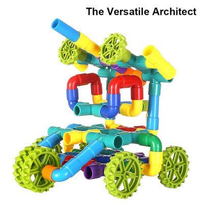 Kids Pipeline Building Blocks Water Pipe Assembly DIY STEM Construction Toy