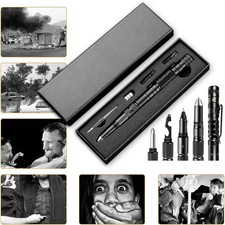 Pluma táctica - Pluma de defensa personal y bolígrafo multiherramienta - Pluma de supervivencia linterna