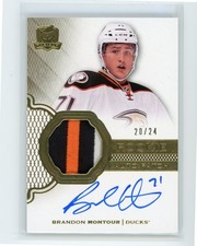 2016-17 UD THE CUP #130 GOLD /24 ROOKIE RC PATCH AUTO BRANDON MONTOUR - KRAKEN!