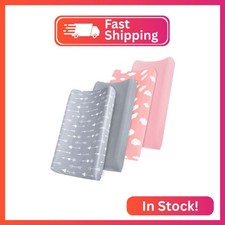 Changing Pad Cover Girl, Diaper Changing Pad Covers 4 Pack, Fitted Baby Changing