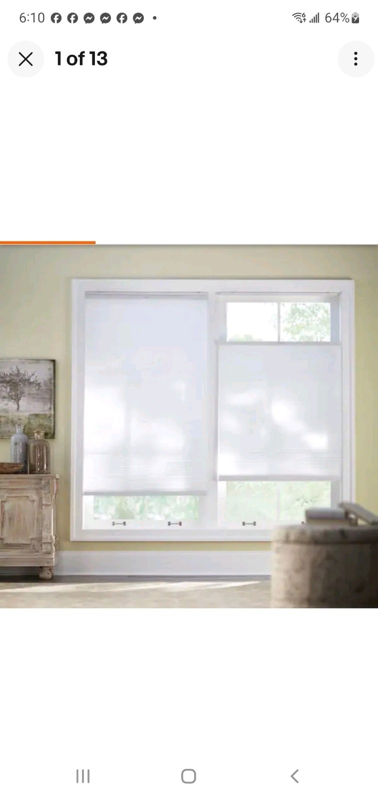 34" X 72" Snow Drift White Top Down Bottom Up Light Filterin