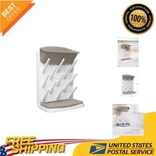 Elegant Taupe Vertical Baby Bottle Drying Rack - 13 Pegs, Space-Saving Design