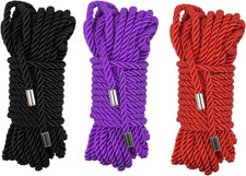 Soft Silk Rope, 3-Pack Skin Friendly Twisted Trim Nylon Twisted Cord, Braided Si