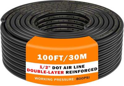 100 FT 1/2'' Double Layer DOT Air Line Premium PA12 Nylon 1/2 Pneumatic Tubing SA