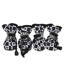 4Pcs/Set Winter Waterproof Dog Shoes Small Medium Dogs Soft Anti-Slip Warm Adjus