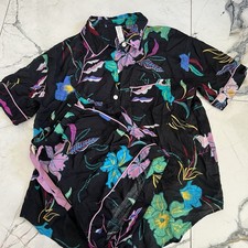 Stars Above Floral Black Lightweight Short Sleeve Shorts Pajama Set Women  s M