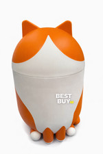 IKEA GREJSIMOJS Aufbewahrung mit Deckel katzenförmig orange weiß Katze NEU