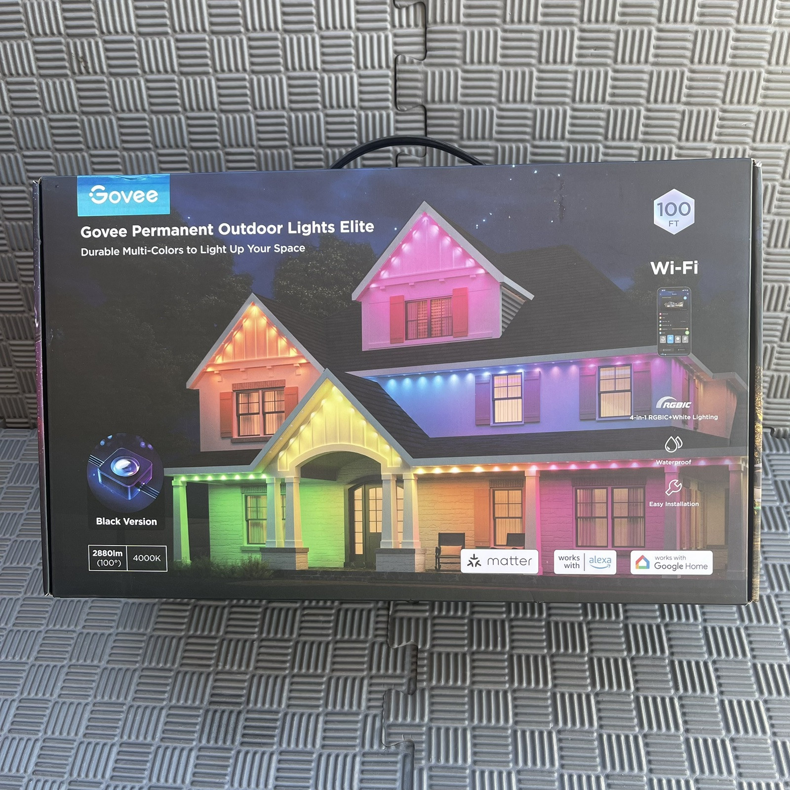 Govee H805AA11 100ft RGBICW Smart Permanent Outdoor Lights Elite in Black