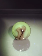 .92" Vintage UV Uranium Shooter Marble- Swirl Glows- Jabo DAS