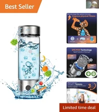 Hydrogen Water Bottle with Automatic Shut-Off - Quick 3 Minute Electrolysis