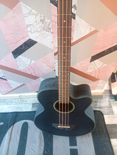 Gear4music 4-String Acoustic Bass Guitar Hollow Body Black Right-Handed