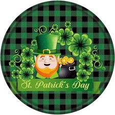 St. Patrick's Day Vintage Round Metal Sign Posters Retro Wall Art, 8 x 8 Inch