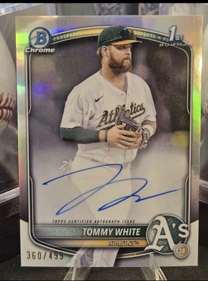 #ad 2025 Bowman Chrome Tommy White Refractor 499 Athletics Auto LSU Tommy Tanks $97.99