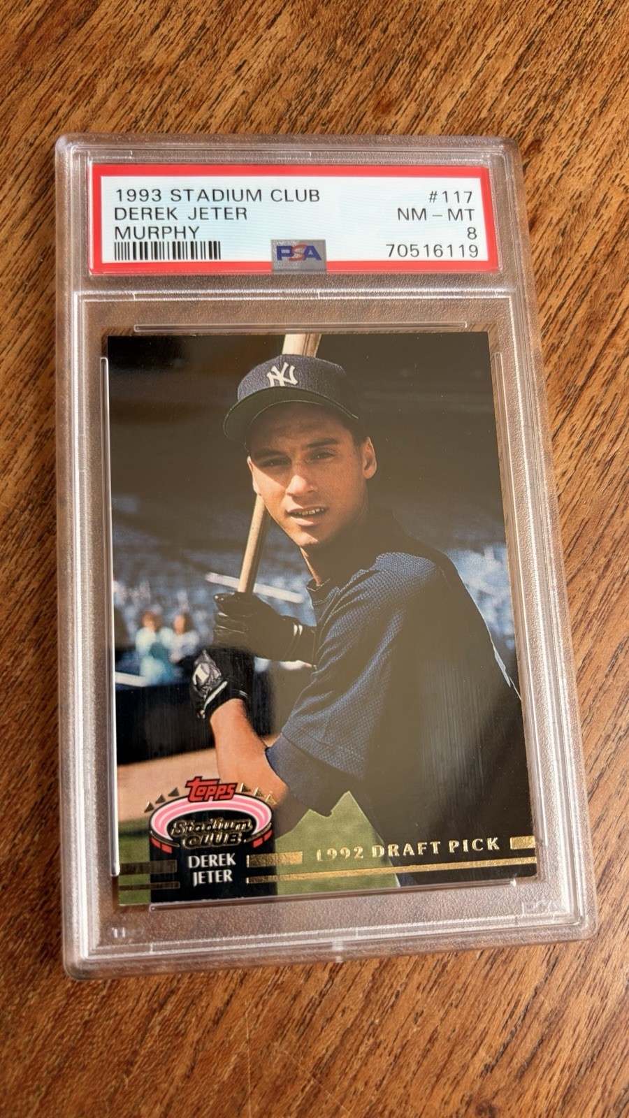 PSA 8 DEREK JETER 1993 TOPPS STADIUM CLUB MURPHY #117 RC ROOKIE NEW YORK YANKEES