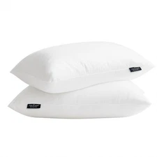 100% Organic Cotton Cover Pillows Queen/Standard Size Set of 2, Down Alternat...